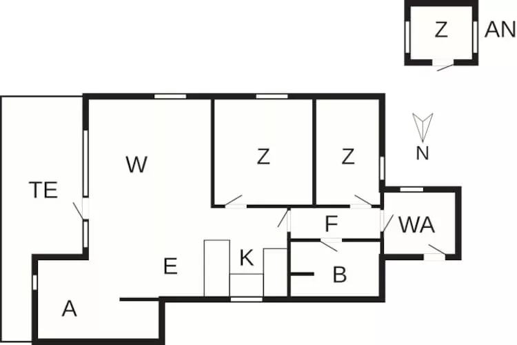 Maison de vacances pour 6 a Sjællands Odde - Plan