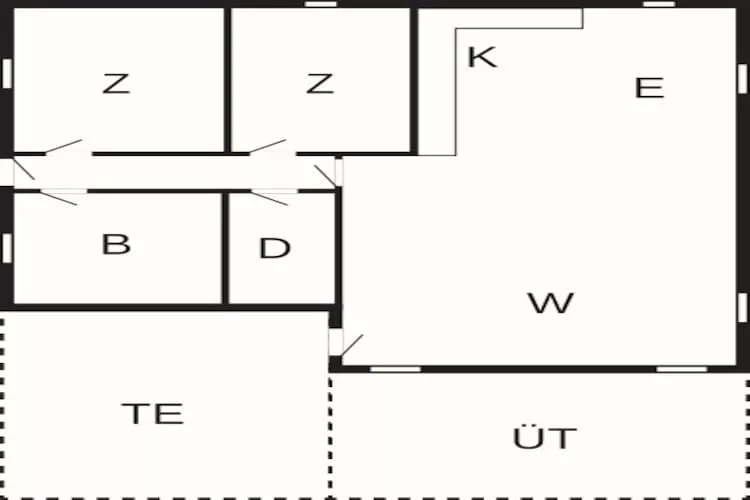 Maison de vacances pour 4 a Henne-By Traum - Plan