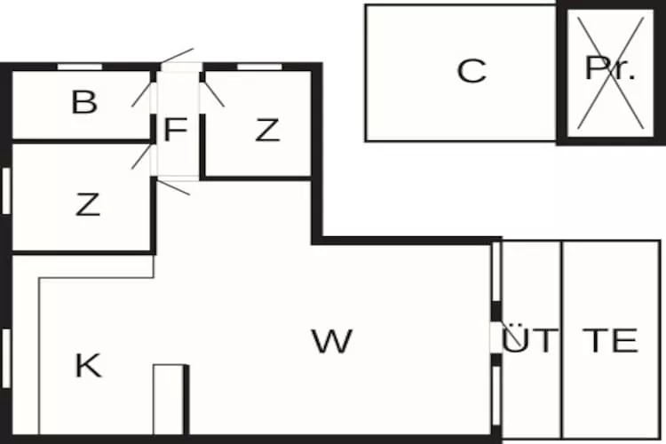 Maison de vacances pour 4 a Oksbøl-By Traum - Plan