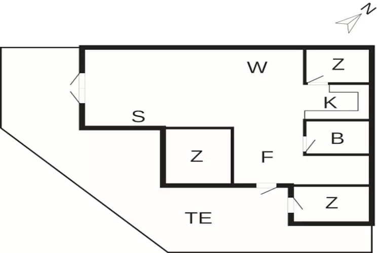 Maison de vacances pour 6 a Væggerløse-By Traum - Plan