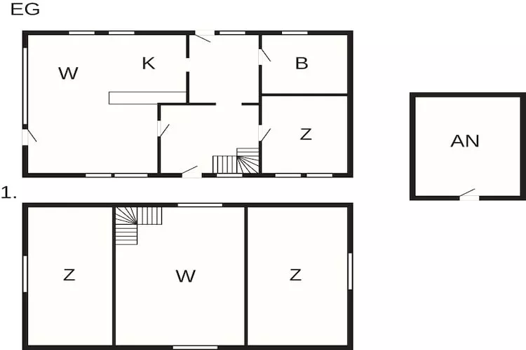Maison de vacances pour 6 a Ørsted-By Traum - Plan