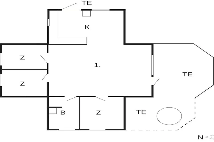Maisonnette lumineuse avec bain à remous - Plan