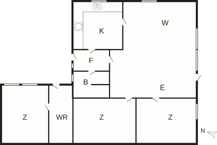 Maison de vacances pour 6 a Rødvig Stevns-By Traum - Plan