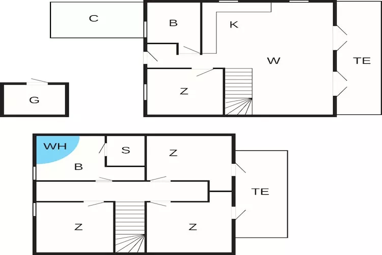 Modernes Ferienhaus mit Sauna - Grundriss