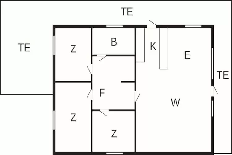 Maison de vacances familiale au bord de la mer du Nord - Plan