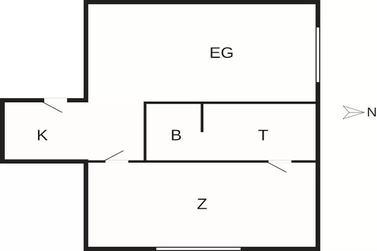 2-Zimmer-Wohnung in Dänemark - Grundriss