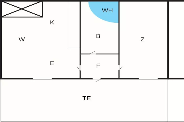 2 person holiday home in Højer - Floor plan