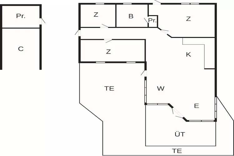 6 person holiday home in Spøttrup - Floor plan