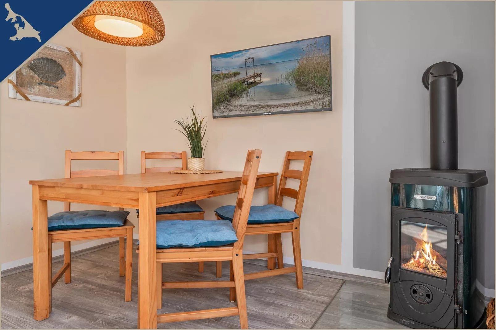 Ferienwohnung am Achterwasser Lütow 4 P - Wohnzimmer