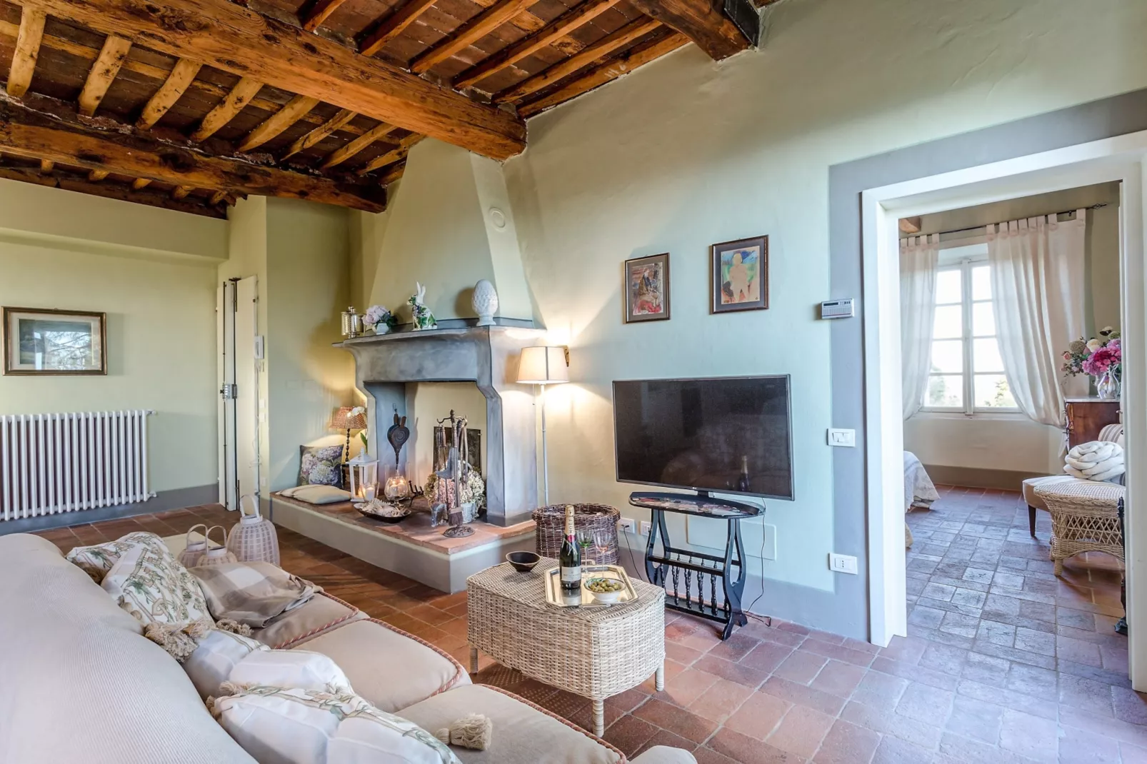 Il Frantoio Farmhouse Apartment - Wohnzimmer