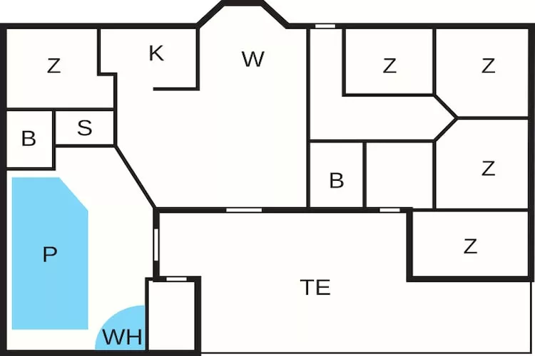 Maison de vacances pour 12 a Oksbøl - Plan