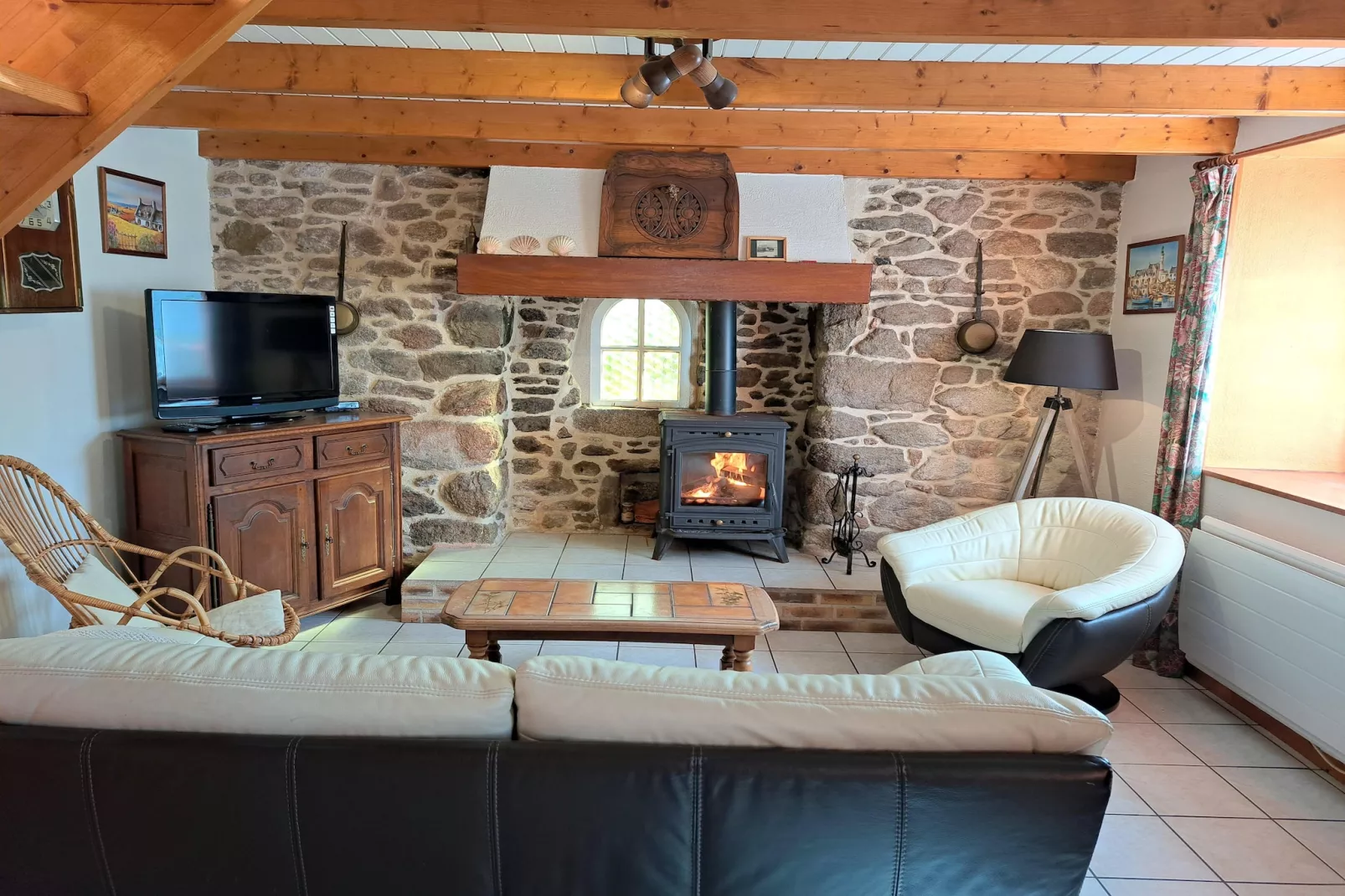 Bretonisches Steinhaus Landéda - Wohnzimmer