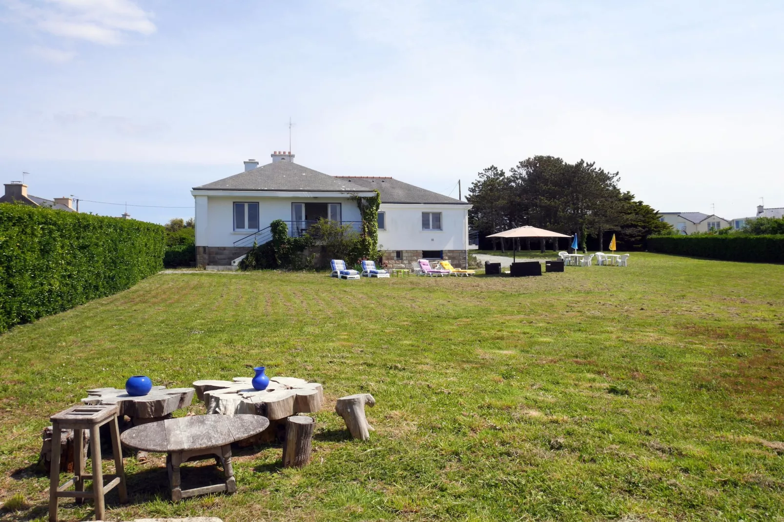 	Ferienhaus mit 180° Panorama Meerblick Lampaul-Plouarzel - Exterior in summer