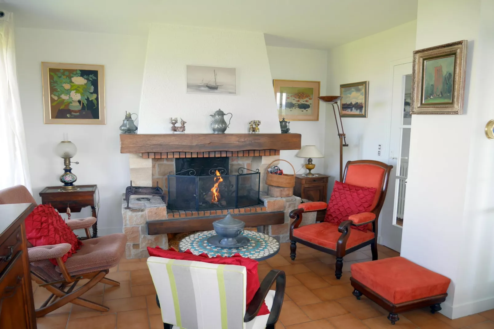 	Ferienhaus mit 180° Panorama Meerblick Lampaul-Plouarzel - Living room
