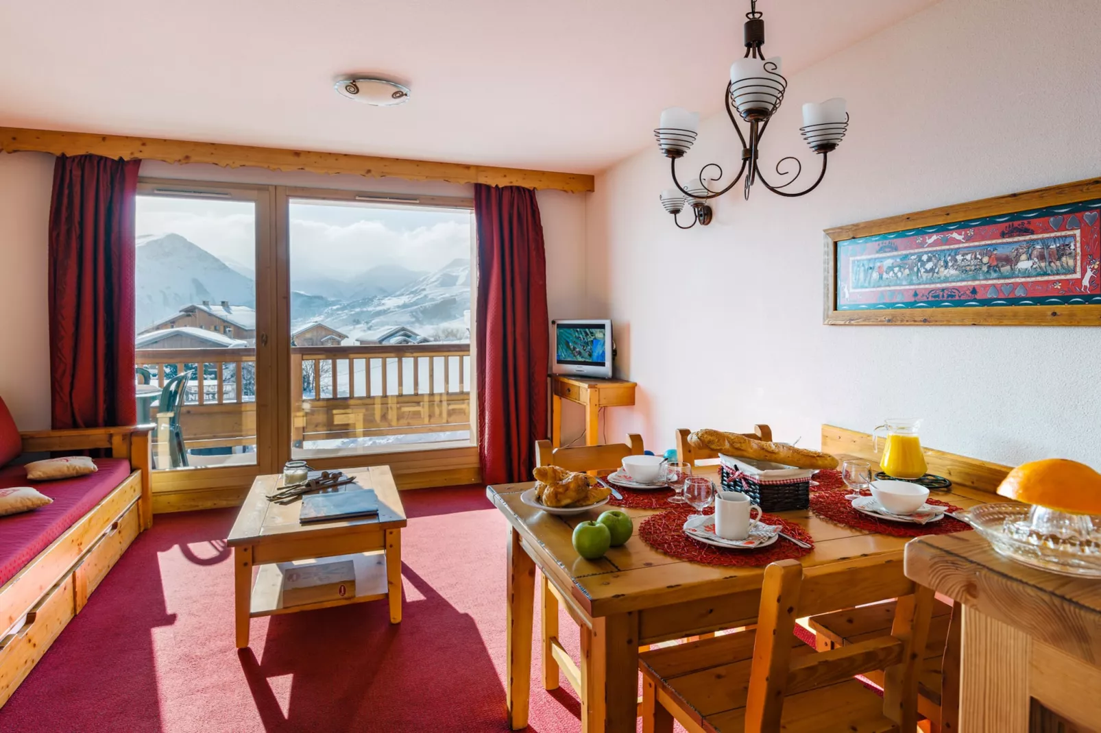 Résidence L'Ecrin des Sybelles 3-Room Cabin Duplex Apartment - 8 people OTA - Living room