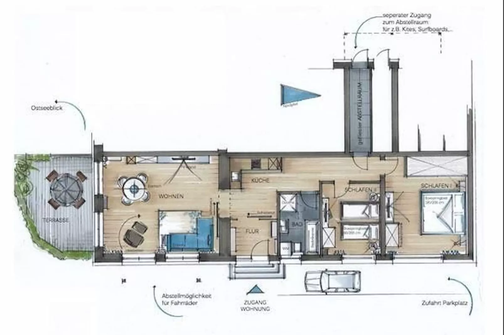 Ferienwohnung P2 - Am Meer - Plan