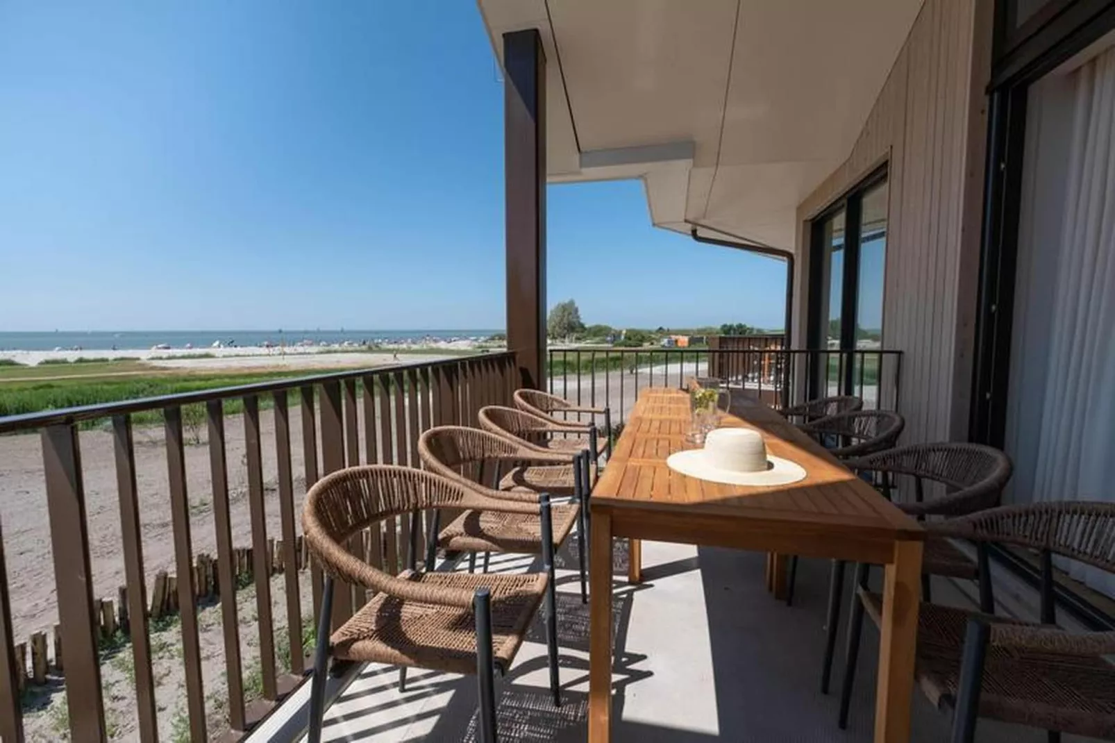 Luxury Beach Apartment | 8 Pers. - Terrasse/Balkon
