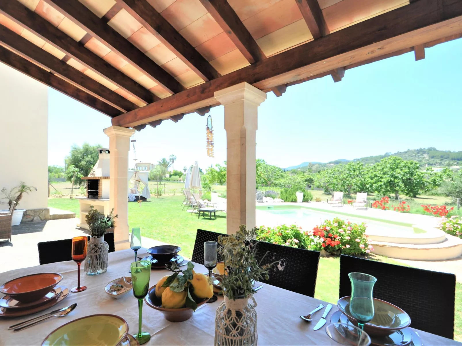 Villa SON RUBI en Selva (Serra de Tramuntana) con barbacoa y piscina privada- V - Draußen