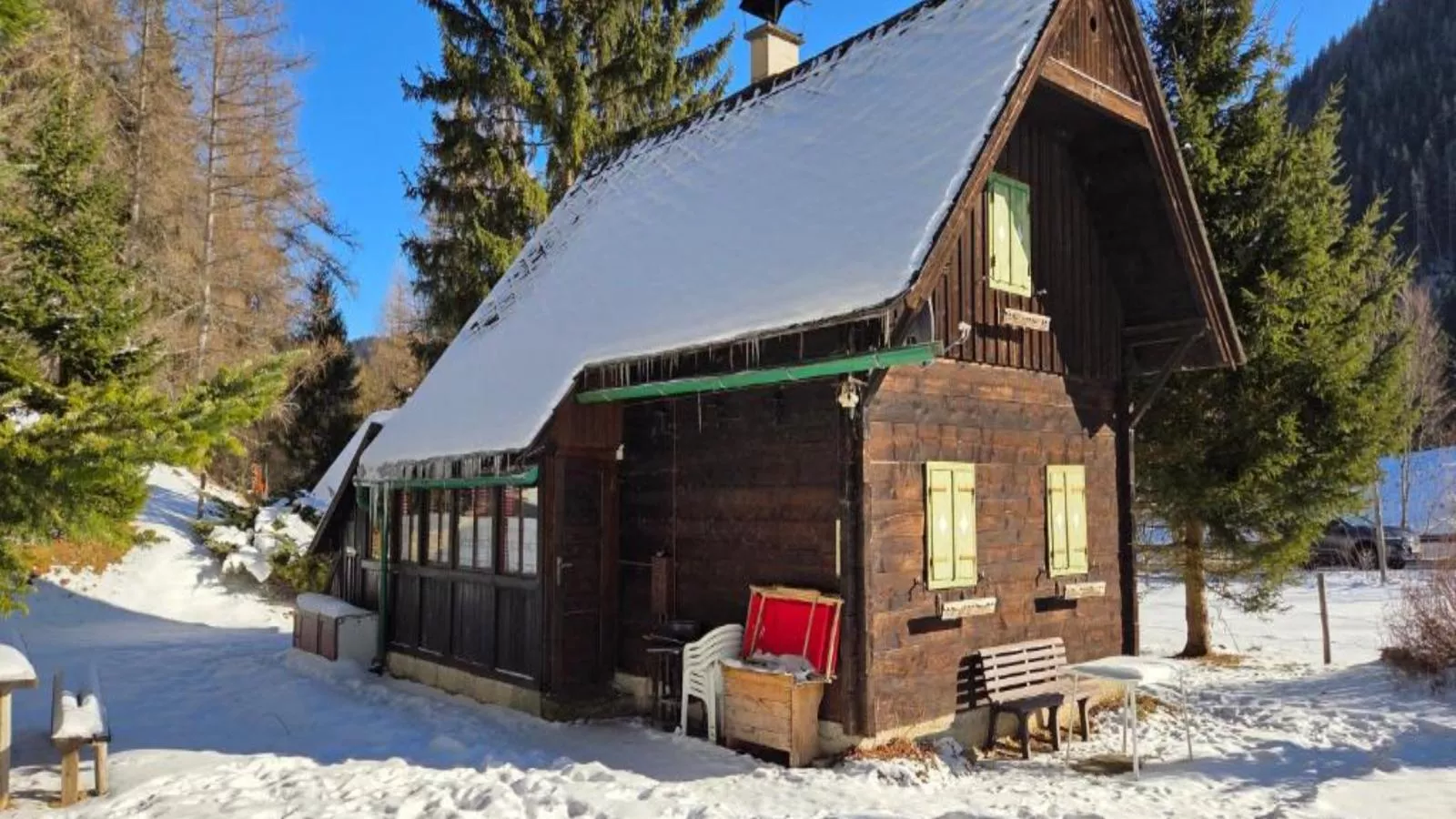 Almhütte Seebergalm - Außenbereich Winter
