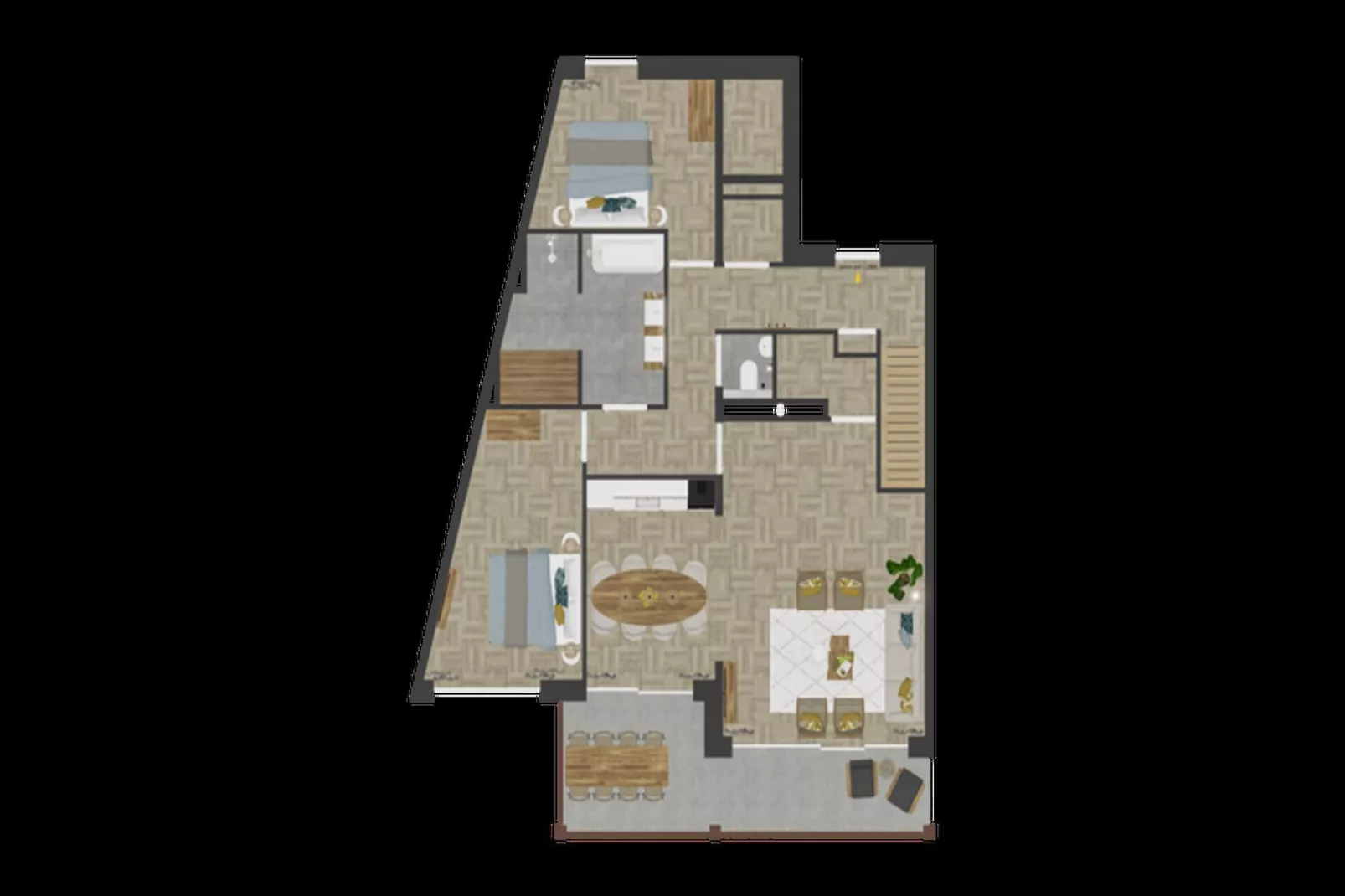 Luxury Beach Apartment | 8 Pers. - Grundriss