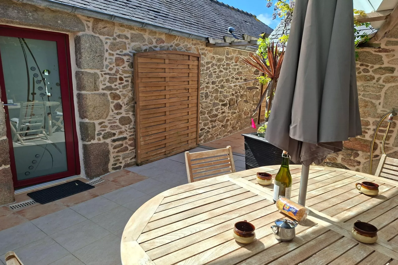 Bretonisches Steinhaus Landéda - Terrasse/Balkon