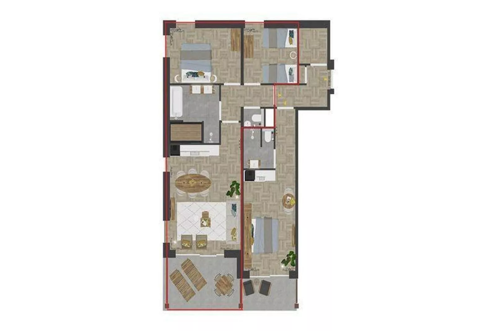 Luxury Beach Apartment | 4 Pers. - Grundriss