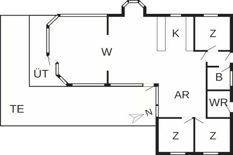 5 person holiday home in Tarm-By Traum - Floor plan