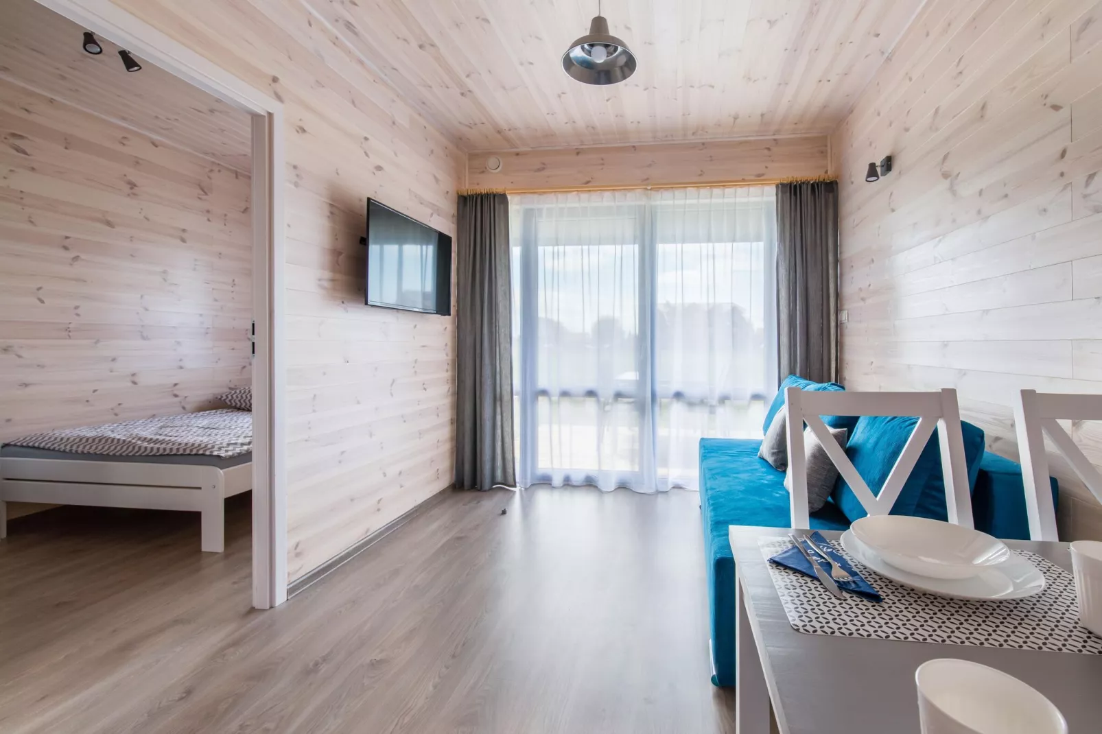 Holiday bungalows in Krynica Morska-Living room