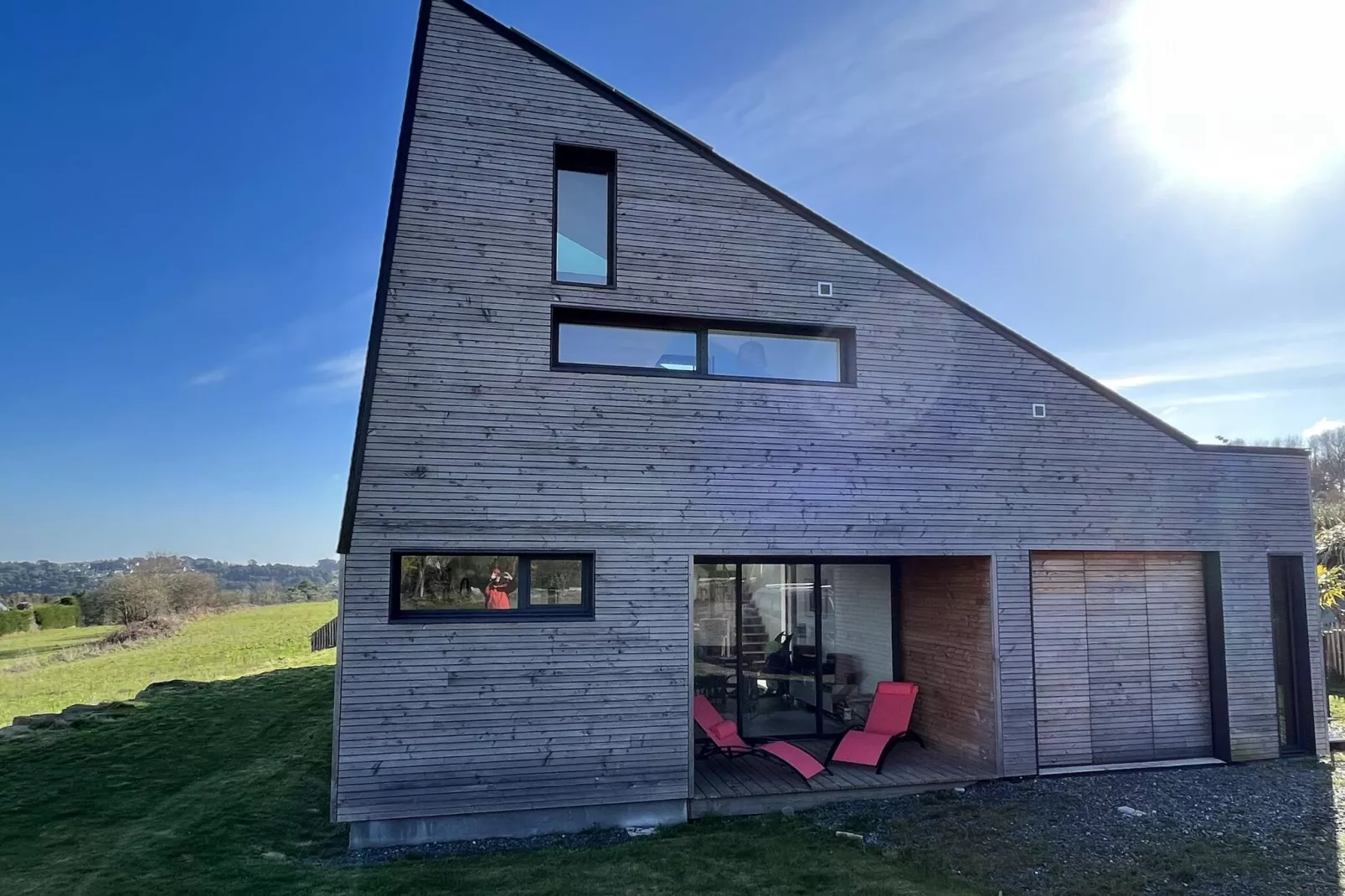 Villa d'architecte avec vue mer panoramique Locquirec-Terrace balcony