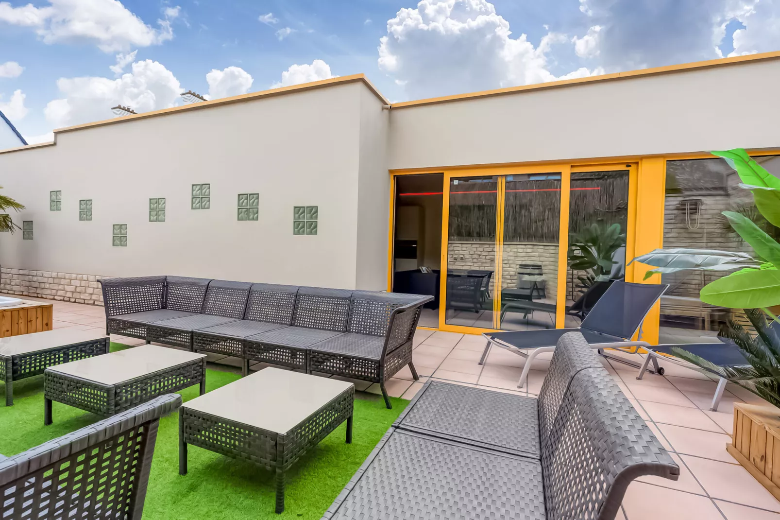 Wellness vakantiehuis Vlaamse Ardennen-Terrassenbalkon