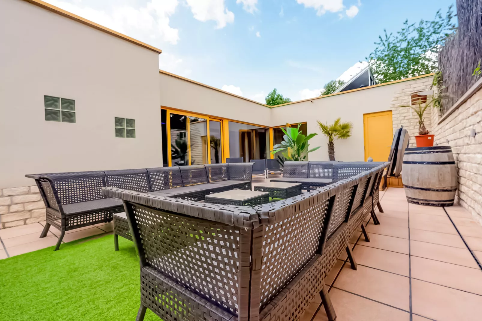 Wellness vakantiehuis Vlaamse Ardennen-Terrassenbalkon