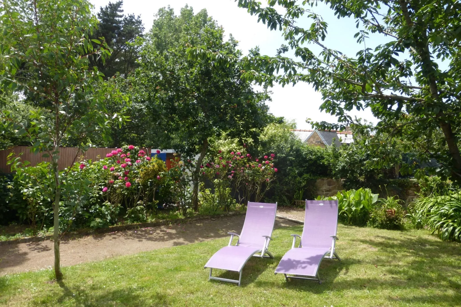 Holiday home Port Blanc-Penvénan-Gardens in summer