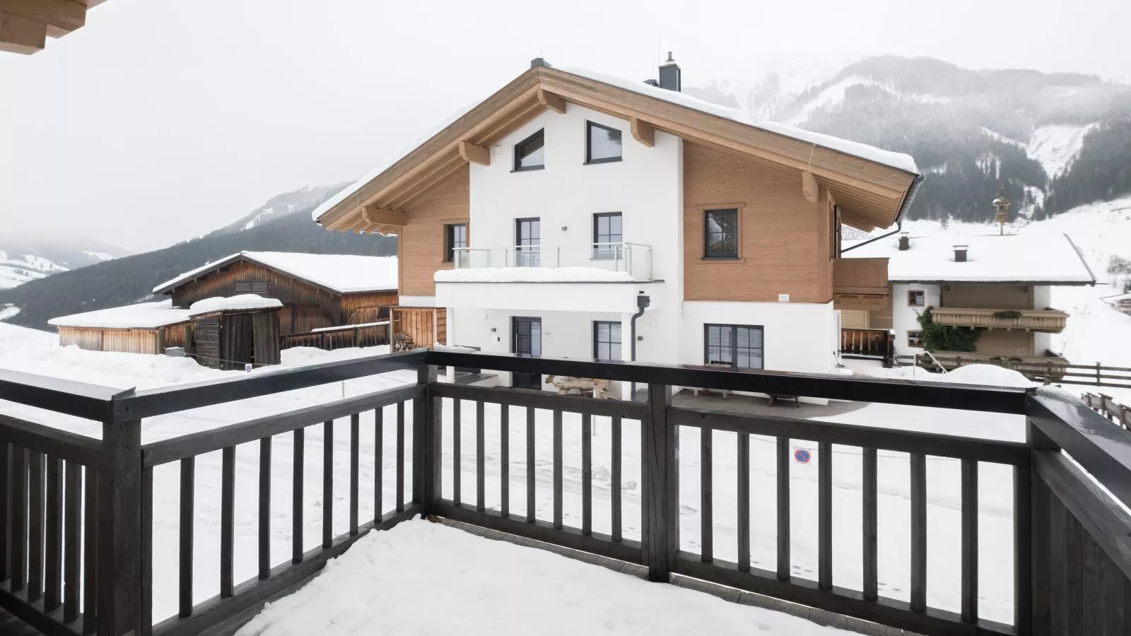 Panoramablick Ski in - Ski out-View winter