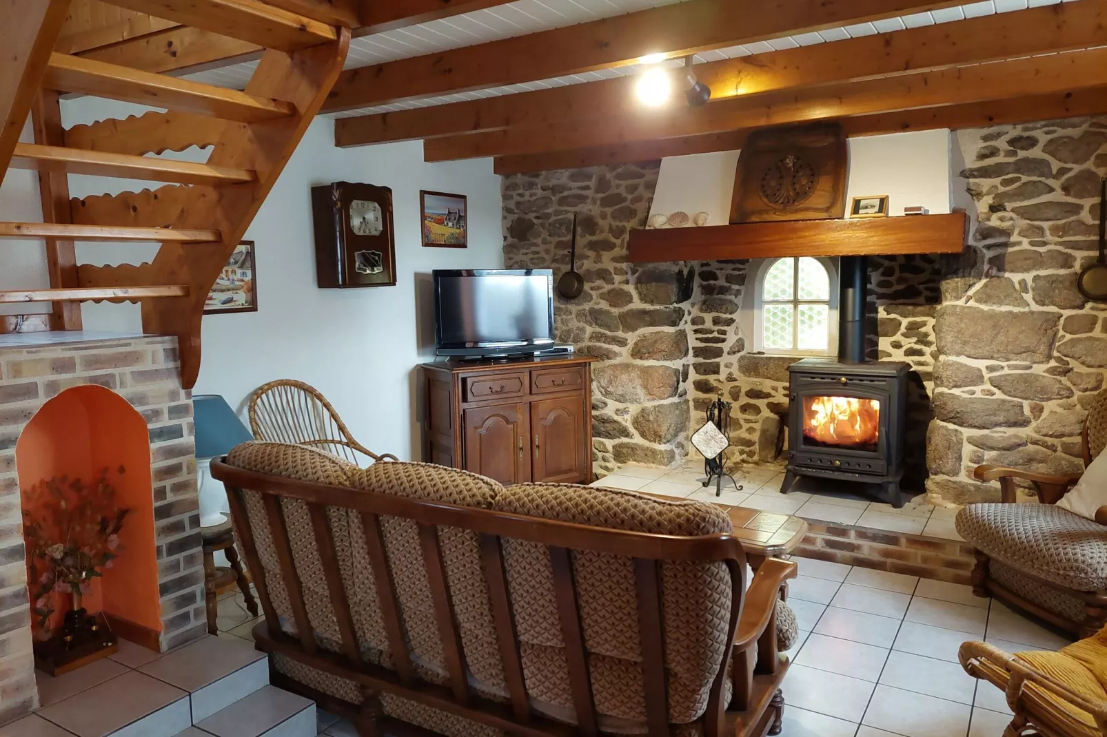 Bretonisches Steinhaus Landéda-Living room