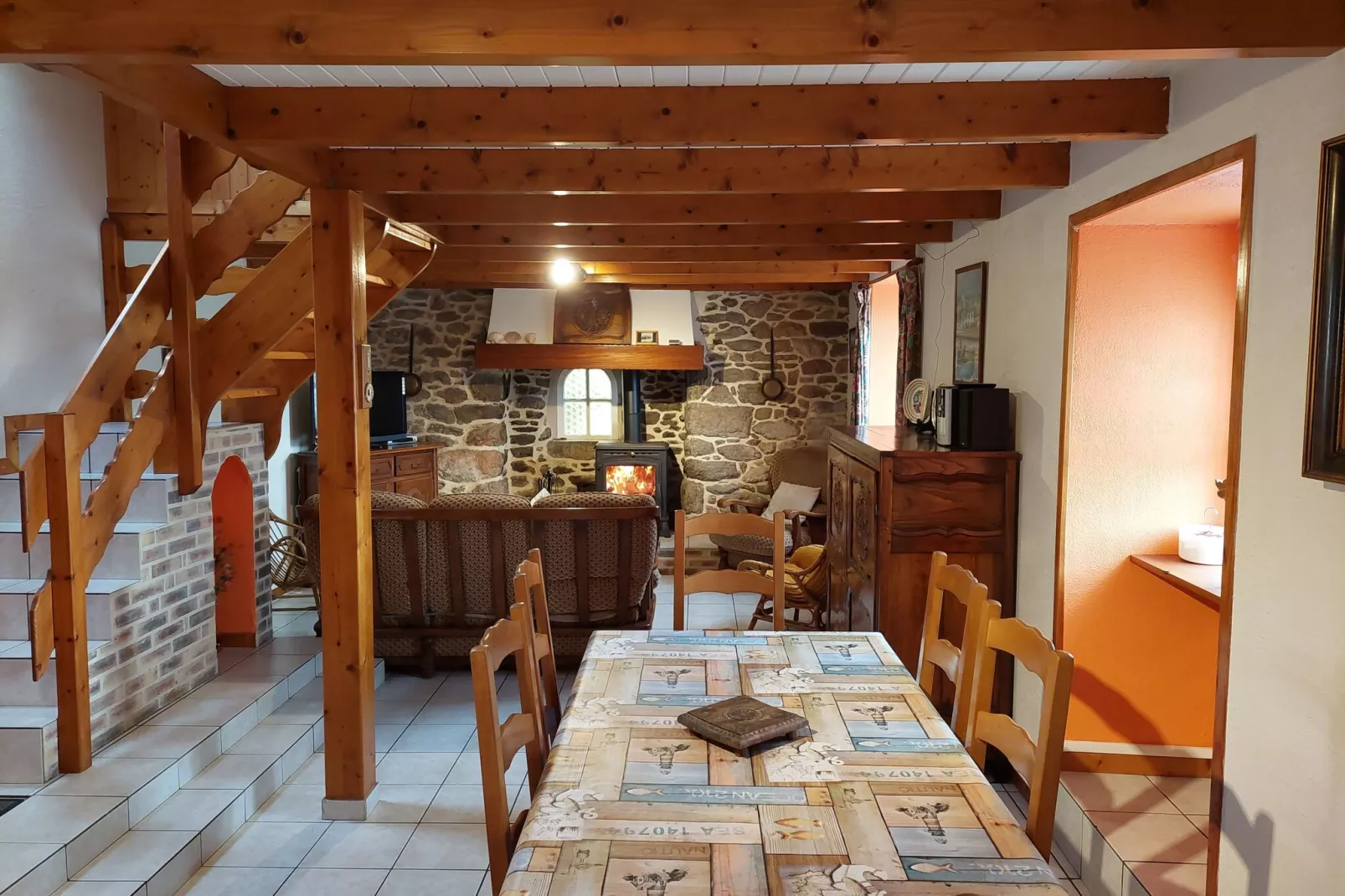Bretonisches Steinhaus Landéda-Living room