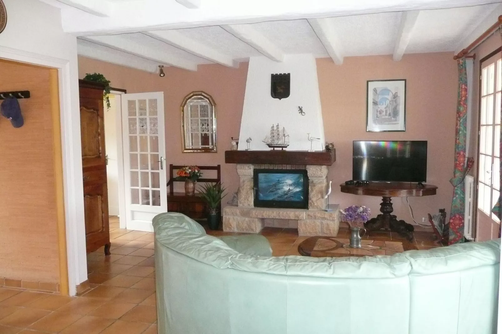 Bretonisches Ferienhaus in Strandnähe Plouescat-Wohnzimmer
