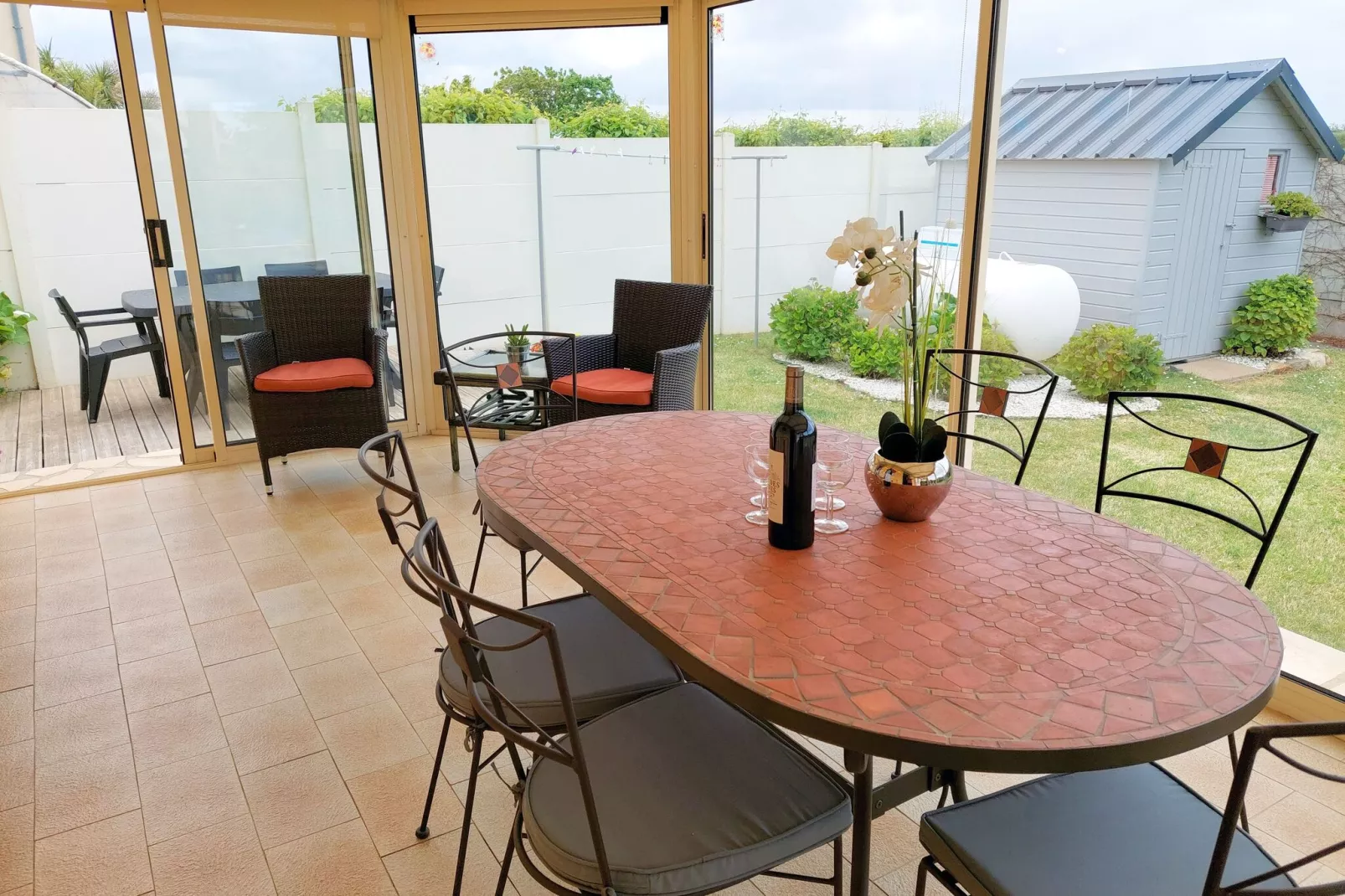 Bretonisches Ferienhaus in Strandnähe Plouescat-Esszimmer