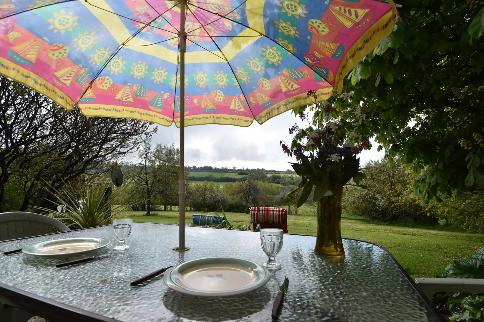Maison de vacances Guilberville-Terrassenbalkon