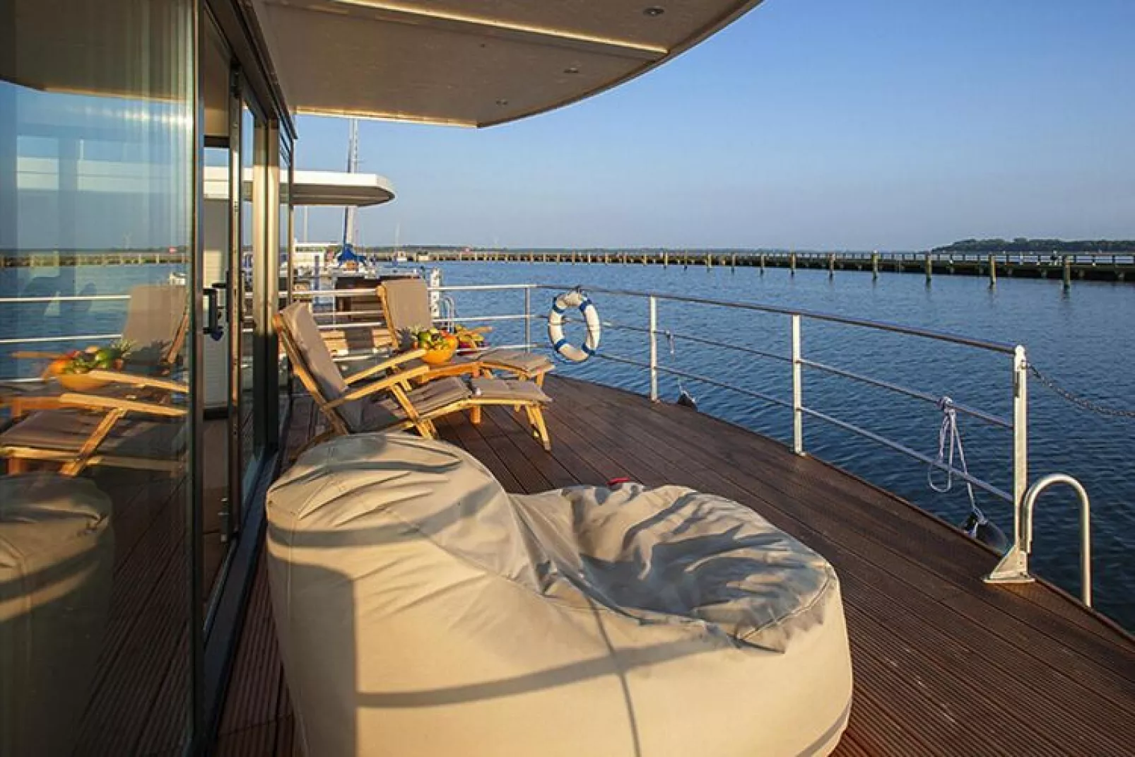 Houseboat Floating Houses Blue Active, Ribnitz-Damgarten-Blue Active-Terrace