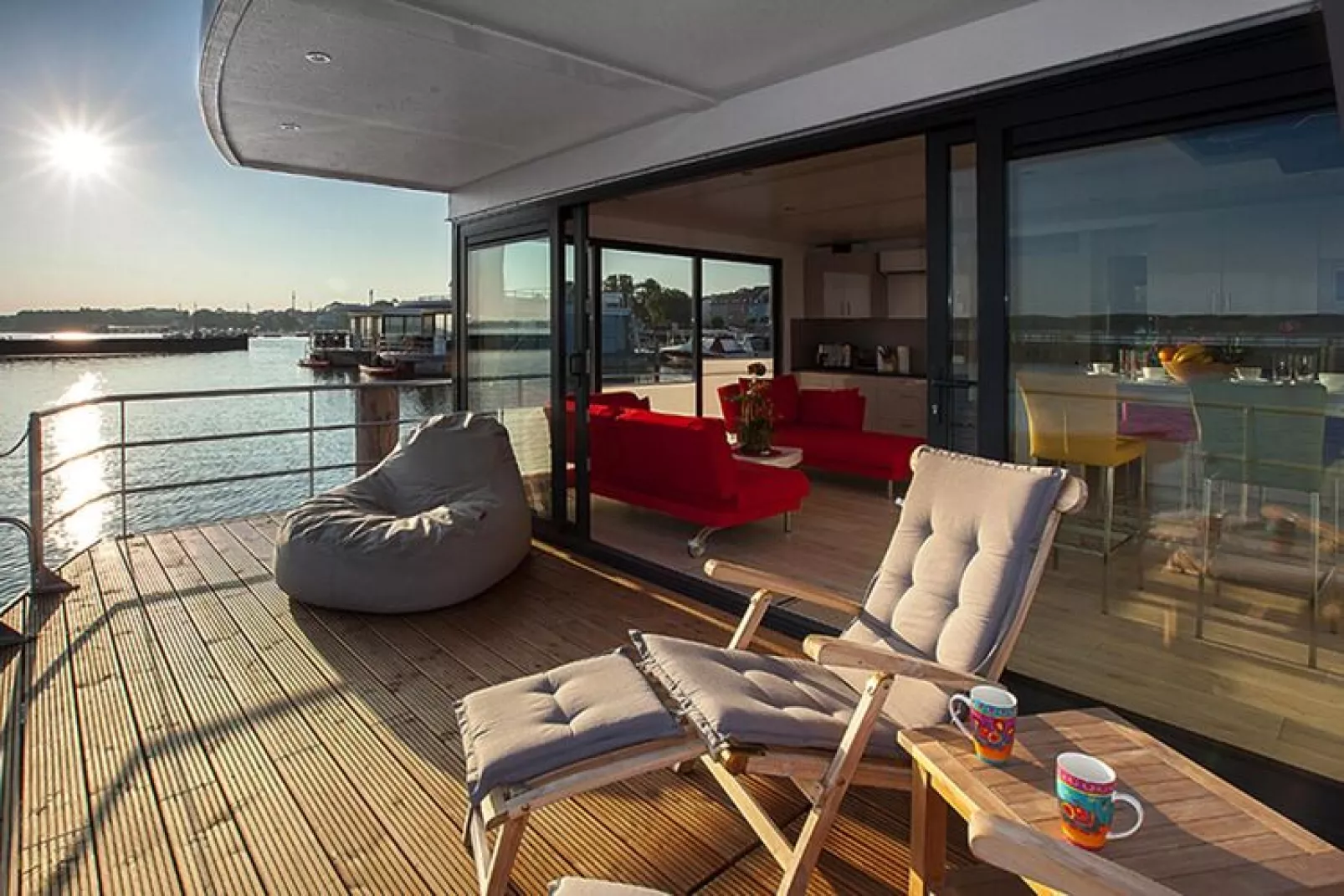 Houseboat Floating Houses Blue Active, Ribnitz-Damgarten-Blue Active-Terrace