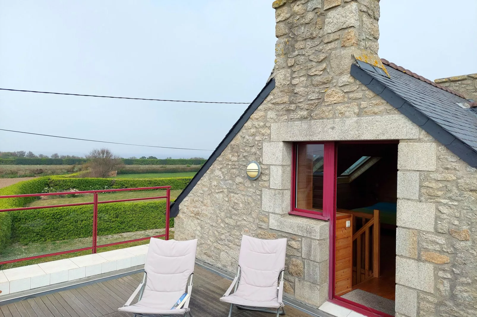 Steinhaus mit Meerblick Cléder-Terrace balcony
