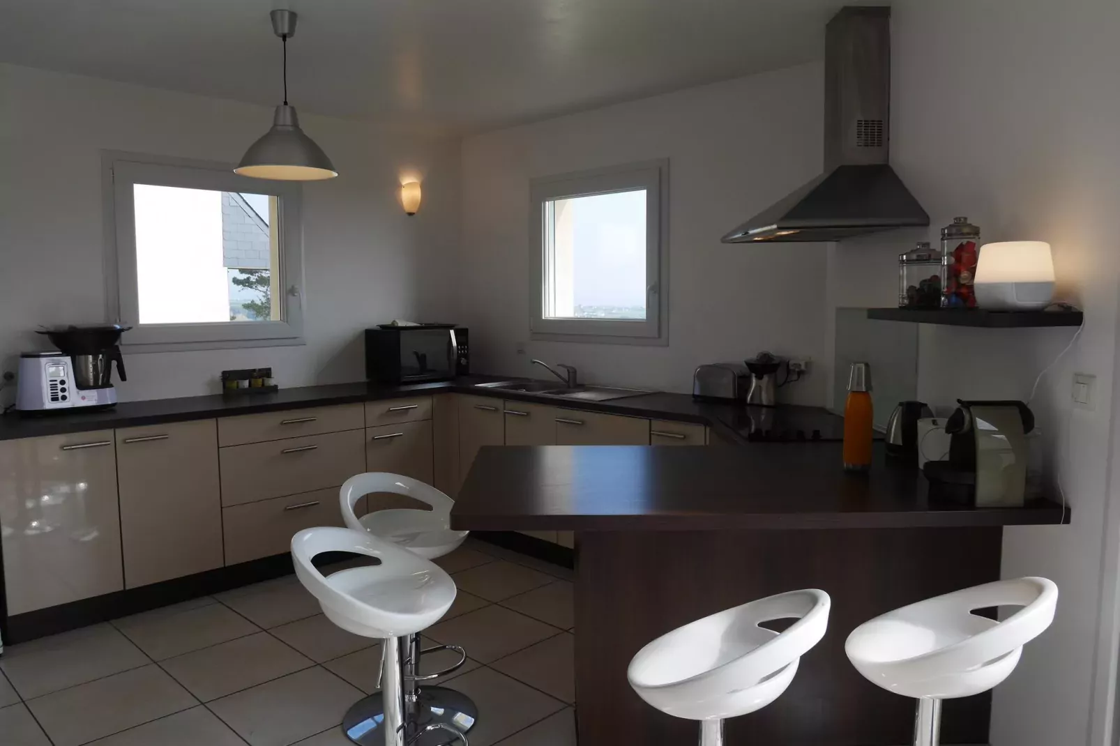 180° Panorama Meerblick Ferienhaus Telgruc-sur-Mer-Cuisine