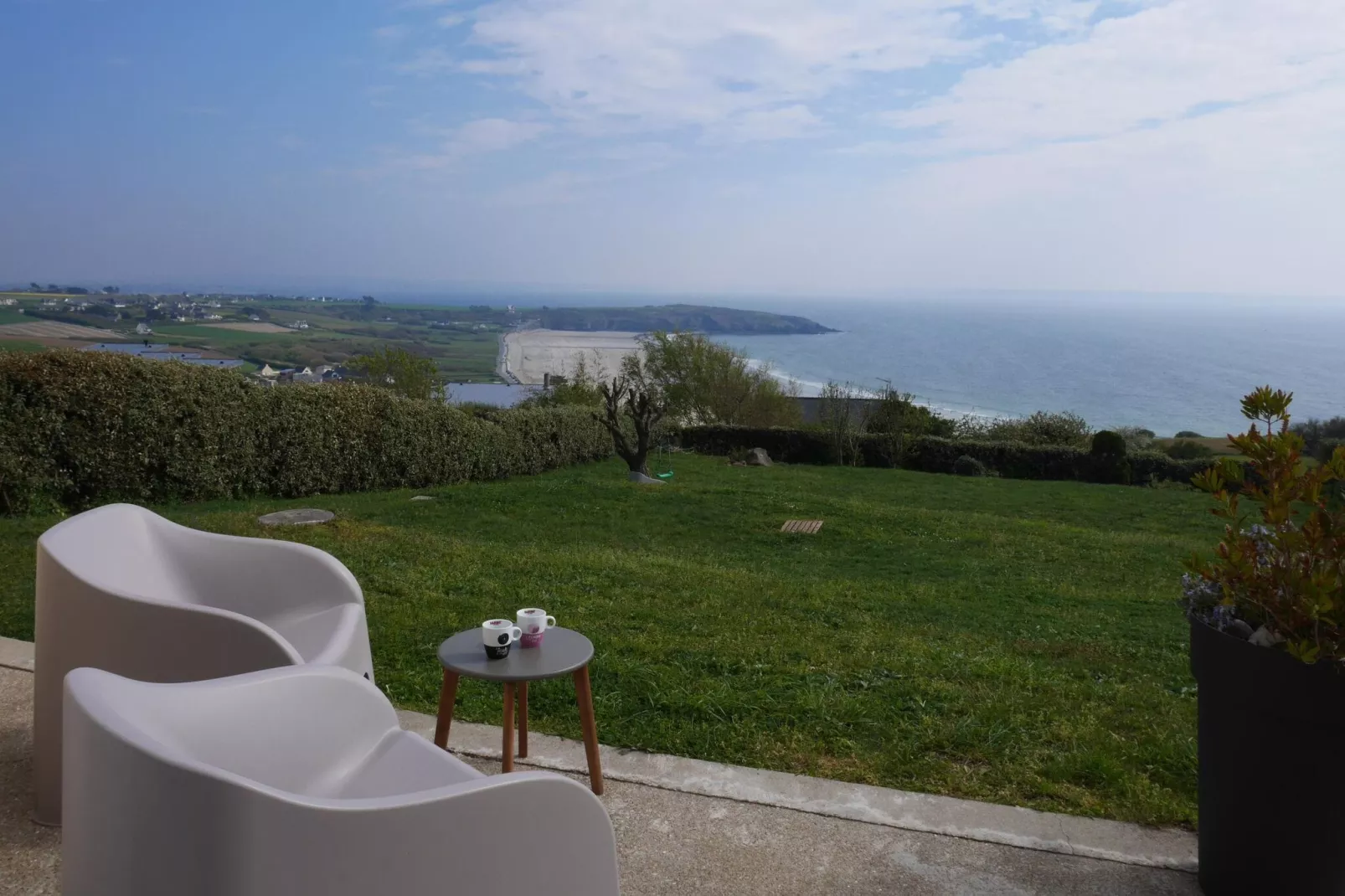 180° Panorama Meerblick Ferienhaus Telgruc-sur-Mer-Jardin d'été