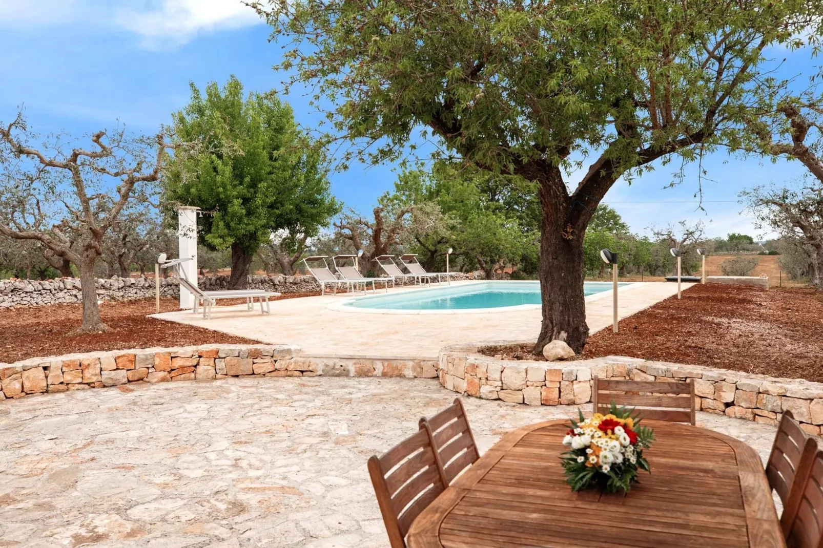 Magnificent Stefano's Trulli in Locorotondo-Gardens summer