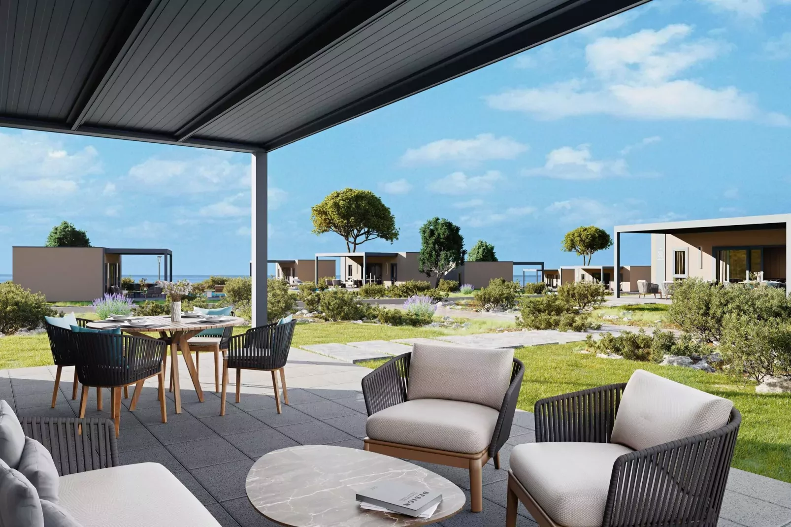AMINESS AVALONA Camping Resort Povljana Insel Pag FAMILY PREMIUM Holiday Home-Jardin d'été