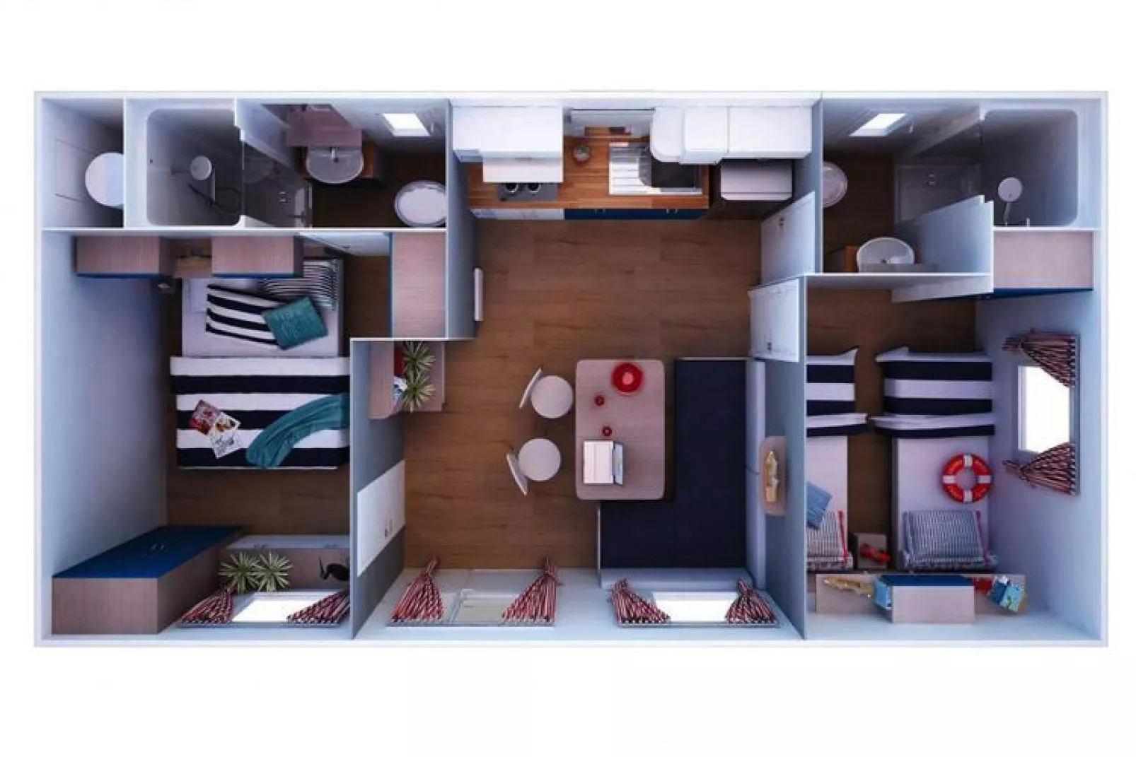 Mobile Homes in Camping Park Soline - Biograd - Type Dalmatia Plus-Floor plan
