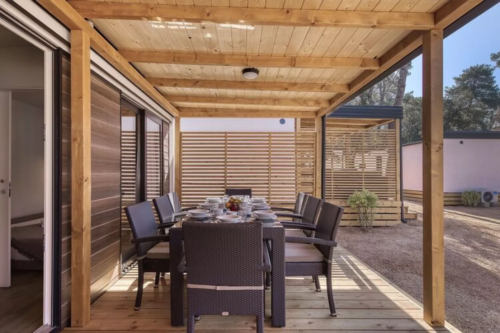 Mobile Homes in Camping Park Soline - Biograd - Type Glamping Family Deluxe-Terrace balcony