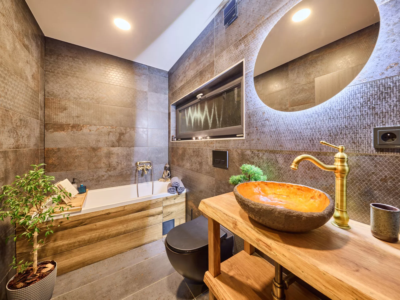 Luxe Timber Lodge & Relaxing Bath”-Inside