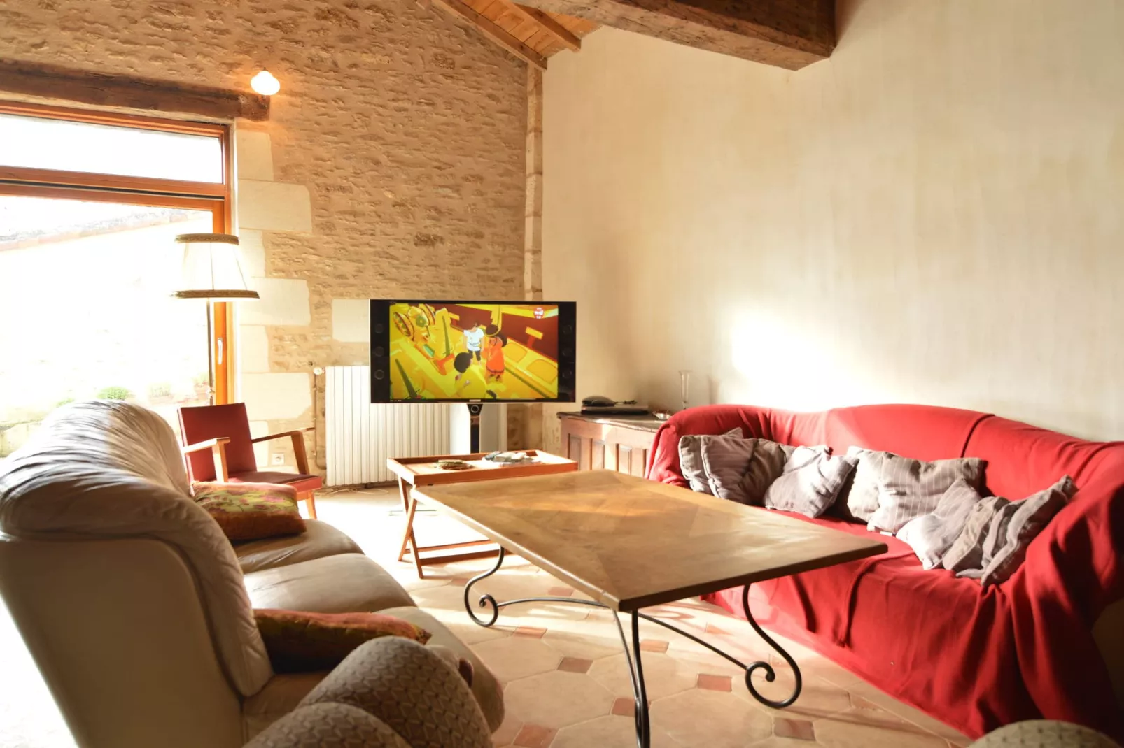 Manoir avec piscine privée-Wohnzimmer