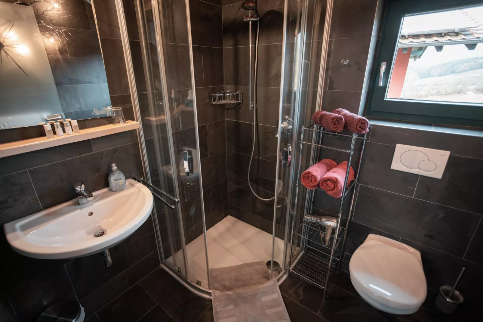 Holiday home with sauna in the Bavarian Forest-Bathroom